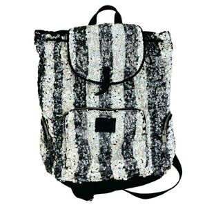 Victorias Secret Pink Rare Black and White Striped Backpack